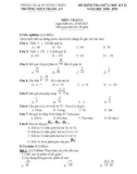 Đề thi giữa học kì 2 môn Toán lớp 6 năm 2020-2021 có đáp án - Trường THCS Tràng An, Đông Triều