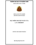 Khóa luận tốt nghiệp Văn học: Đặc điểm truyện ngắn của A. P. Chekhov