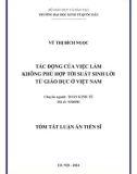 Tóm tắt Luận án Tiến sĩ Kinh tế học: Tác động của việc làm không phù hợp tới suất sinh lời từ giáo dục ở Việt Nam