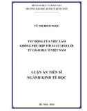 Luận án Tiến sĩ Kinh tế học: Tác động của việc làm không phù hợp tới suất sinh lời từ giáo dục ở Việt Nam