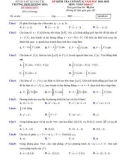 Đề kiểm tra cuối học kì 2 môn Toán lớp 12 năm 2021-2022 có đáp án - Sở GD&ĐT Quảng Trị (Mã đề 111)
