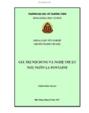 Khóa luận tốt nghiệp Văn học: Giá trị nội dung và nghệ thuật ngụ ngôn La Fontaine