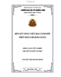 Khóa luận tốt nghiệp Văn học: Rèn kỹ năng viết bài cảnh đời trên báo chí (báo giấy)