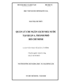 Luận văn Thạc sĩ Quản lý công: Quản lý chi ngân sách nhà nước tại Quận 6 thành phố Hồ Chí Minh