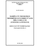 Khóa luận tốt nghiệp: Nghiên cứu thành phần triterpene glycoside từ loài Thìa canh lá to (Gymnema Latifolium)