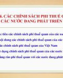 Bài giảng Chính sách thương mại của các nước đang phát triển - Chương 4: Các chính sách phi thuế quan của các nước đang phát triển