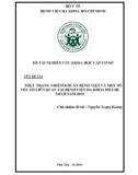 Đề tài nghiên cứu Khoa học cấp cơ sở: Thực trạng nhiễm khuẩn bệnh viện va một số yếu tố liên quan tại Bệnh viện Đa khoa Hồ Chi Minh năm 2019