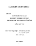 Sáng kiến kinh nghiệm THPT: Phát triển năng lực đọc hiểu kịch bản văn học cho học sinh trung học phổ thông