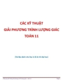 Các kỹ thuật giải phương trình lượng giác Toán 11