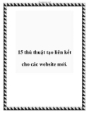 15 thủ thuật tạo liên kết cho các website mới.