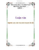 Luận văn: Nghiên cứu văn hóa kinh doanh Ấn Độ