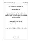 Tóm tắt Luận văn Thạc sĩ Chính sách công: Thực thi chính sách phát triển nguồn nhân lực chất lượng cao ngành du lịch tỉnh Quảng Ninh