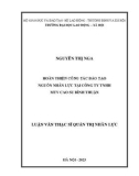 Luận văn Thạc sĩ Quản trị nhân lực: Hoàn thiện công tác đào tạo nguồn nhân lực tại Công ty TNHH MTV Cao su Bình Thuận