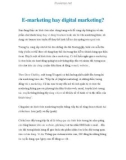 E-marketing hay digital marketing?