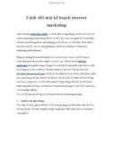 Cách viết một kế hoạch internet marketing