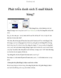 Phát triển danh sách E-mail khách hàng?