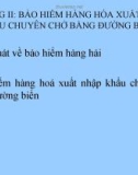 BẢO HIỂM HÀNG HÓA XUẤT NHẬP KHẨU CHUYÊN CHỞ BẰNG ĐƯỜNG BIỂN