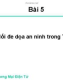 Bài giảng thương mại điện tử : Mối đe dọa an ninh trong TMĐT