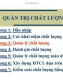 Bài giảng Quản trị chất lượng: Chương 3 - Quản lý chất lượng