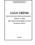 Giáo trình Phân tích hoạt động kinh doanh (Nghề: Quản trị doanh nghiệp vừa và nhỏ) - Trường CĐ Cộng đồng Lào Cai