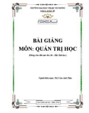 Bài giảng Quản trị học: Phần 1 - ĐH Phạm Văn Đồng