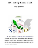 SEO - cách tiếp thị online rẻ nhất, hiệu quả cao