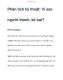 Phân tích kỹ thuật: Vì sao người thành, kẻ bại