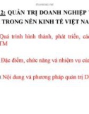 Bài giảng Quản trị doanh nghiệp thương mại - Bài 2