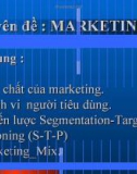 Chuyên đề Marketing: Bản chất của marketing_hành vi người tiêu dùng_Chiến lược Segmentation Targeting Positioning