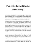 Phát triển thương hiệu nhỏ có khó không?