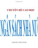 Chuyên đề Ngân sách nhà nước: Chi ngân sách nhà nước - TS. Nguyễn Thanh Dương