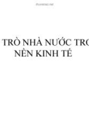 VAI TRÒ NHÀ NƯỚC TRONG NỀN KINH TẾ