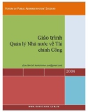 Giáo trình Quản lý Nhà nước về Tài chính Công