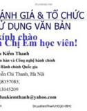 Bài giảng Đánh giá và tổ chức sử dụng văn bản: Bài 6 - TS. Lưu Kiếm Thanh