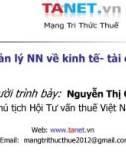 Bài giảng: Quản lý Nhà nước về kinh tế - Nguyễn Thị Cúc