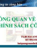 Bài giảng Tổng quan về chính sách công - Bùi Quang Xuân