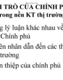 Báo cáo: vai trò của chính phủ trong nền kinh tế thị trường