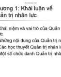 Khái luận về Quản trị nhân lực