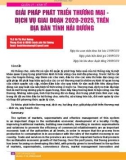 Giải pháp phát triển thương mại - dịch vụ giai đoạn 2020-2025, trên địa bàn tỉnh Hải Dương