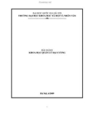 Bài giảng Khoa học Quản lý đại cương - ĐH Khoa học Xã hội và Nhân văn ĐH Quốc gia Hà Nội