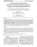 Tác động của chính sách tài khóa đến đầu tư trực tiếp nước ngoài tại Việt Nam trong giai đoạn khủng hoảng từ 2008-2014