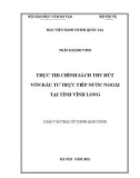 Luận văn Thạc sĩ Chính sách công: Thực thi chính sách thu hút đầu tư vốn trực tiếp nước ngoài tại tỉnh Vĩnh Long