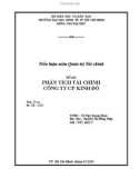 Tiểu luận quản trị tài chính: Phân tích tài chính công ty cổ phần Kinh Đô