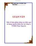 LUẬN VĂN: Một số biện pháp nâng cao hiệu quả sử dụng nguồn nhân lực tại công ty TNHH Thảo Nguyên