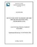 Luận văn Thạc sĩ Quản lý kinh tế: Quản lý nhà nước về giáo dục tiểu học trên địa bàn quận Hải Châu, thành phố Đà Nẵng