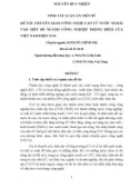 Tóm tắt Luận án tiến sĩ Kinh tế: Chuyển giao công nghệ cao từ nước ngoài vào một số ngành công nghiệp trọng điểm của Việt Nam hiện nay