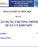 Báo cáo đồ án: Xây dựng chương trình quản lý kho sơn