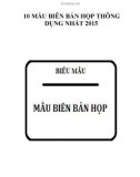 10 mẫu biên bản họp thông dụng nhất 2015