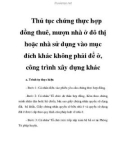 Thủ tục chứng thực hợp đồng thuê, mượn nhà ở đô thị hoặc nhà sử dụng vào mục đích khác không phải để ở, công trình xây dựng khác