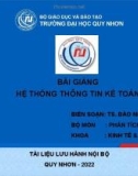 Bài giảng Hệ thống thông tin kế toán: Chương 1 - TS. Đào Nhật Minh